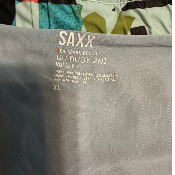 SAXX Ballpark Pouch Oh Buoy 2N1 Volley 7" Swim Trunks Shorts XL Asterix Tropix - Picture 4 of 6